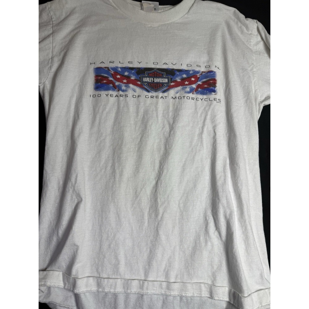Vintage Harley-Davidson 100th‎ Anniversary Huntington WV White Tee L